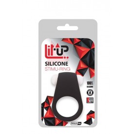 Чёрное эрекционное виброкольцо LIT-UP SILICONE STIMU RING 4 BLACK