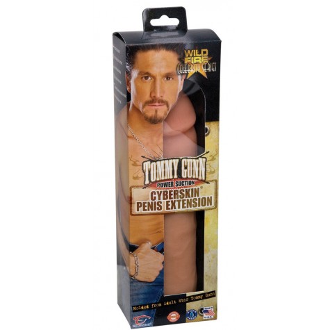 Реалистичная насадка-удлинитель Wildfire Celebrity Series Tommy Gunn Power Suction CyberSkin Penis Extension - 22 см.